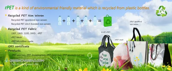 Factory Directly 100% Eco Recycled Custom RPET 190t 210d Folding Vest Shopping Bag 