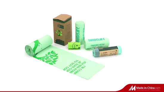 100% Biodegradable Plastic Shopping Garbage Trash Corn Starch Compostable Bags Comply with En13432 and ASTM