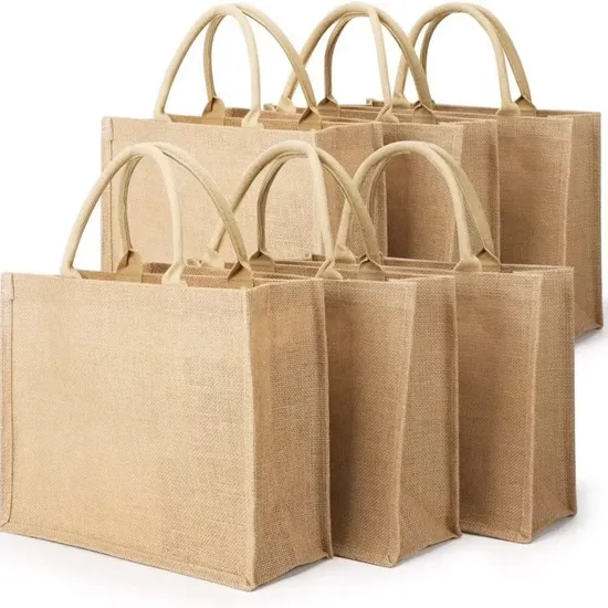High Quality Resuable Custom Logo Jute Tote Shopping Bag Wholesale 
