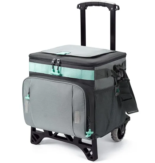 Rolling Cooler Detachable Trolley Bag Insulated Leakproof Waterproof Cooler Bag with Wheels 