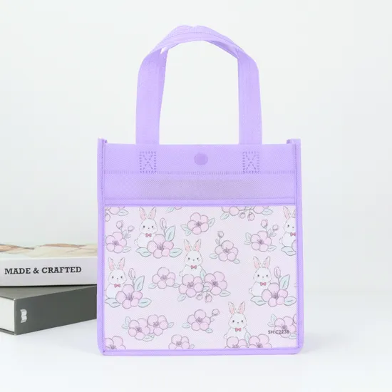 Custom Logo Soft Handle RPET Nonwoven Laminating Shopping Bag 