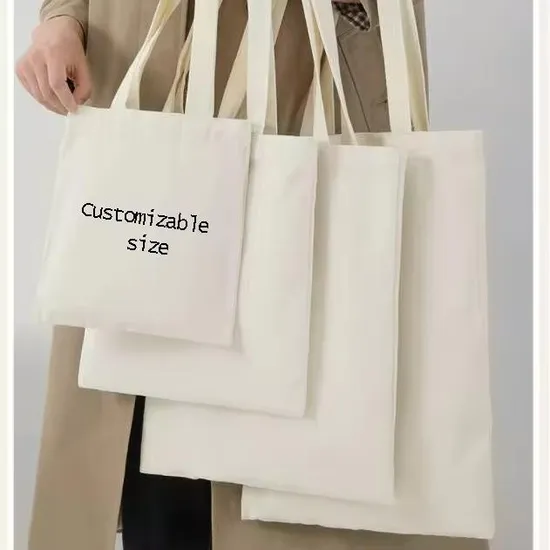 OEM&ODM Custom Printed Recycle Reusable Plain Organic Cotton Canvas Shopping Tote Bag with Logo 