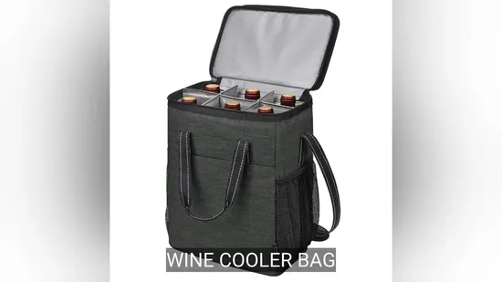 6 Bottle Carrier Tote Insulated Padded Wine Cooler Bag for Travel Leakproof Wine Tote Bag 