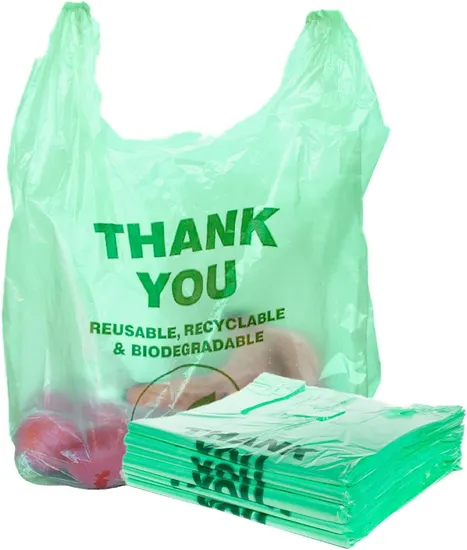 Biodegradable Plastic Shopping Bag Compostable PLA PE Corn Starch T