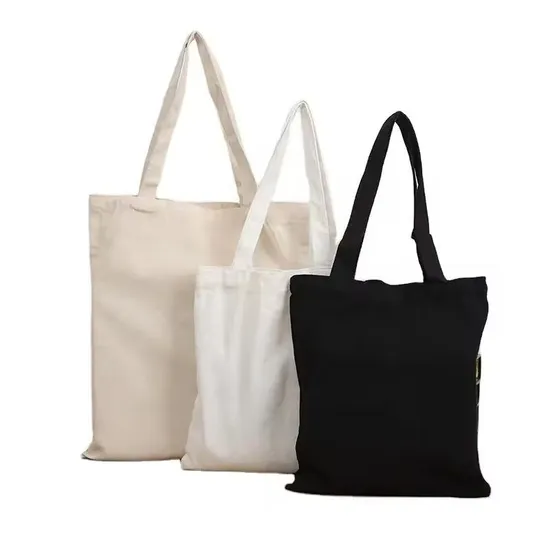 High Quality Reusable Cotton Canvas Shopping Tote Bags with Custom Printed Logo 