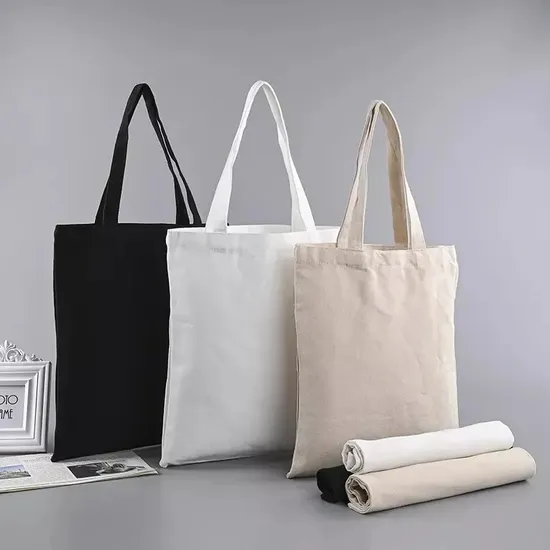 Pocket Inside Tote Shoulder Bag Dual Purpose Custom Printing Cotton Canvas Tote Bag 