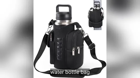 Magnetic Water Bottle Holder Gym Water Bottle Carrier Bag Pouch Sleeve with Phone Pocket 